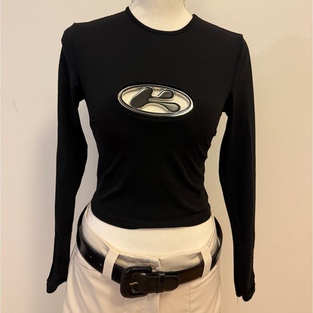 The Kript Y2K Rex Top Black Size XS